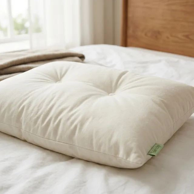 Close view of the Siestly pillow shape and cover